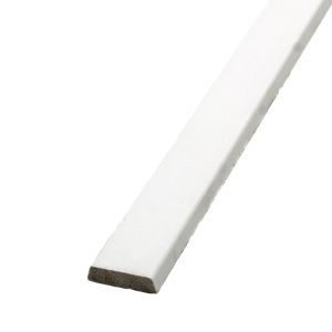 Hardhouten Koplat Wit Gegrond - 12x45x4900 mm