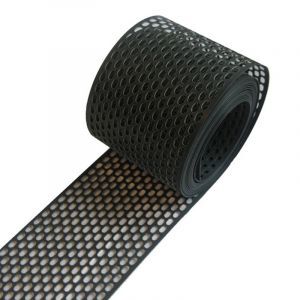 Keralit Geperforeerd Platprofiel Zwart 30x1 mm - Rol à 500 cm (Bestelnr. 1634)