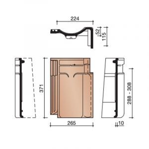 Koramic VHV Klassiek Gevelpan Rechts - Roestkleur Zwart Satinet (740)