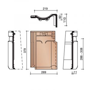 Koramic VHV Vario Gevelpan Rechts - Leikleur Mat Engobe (703)