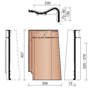 Koramic MaduraMax  Gevelpan Rechts Leikleur Mat Engobe (703) 