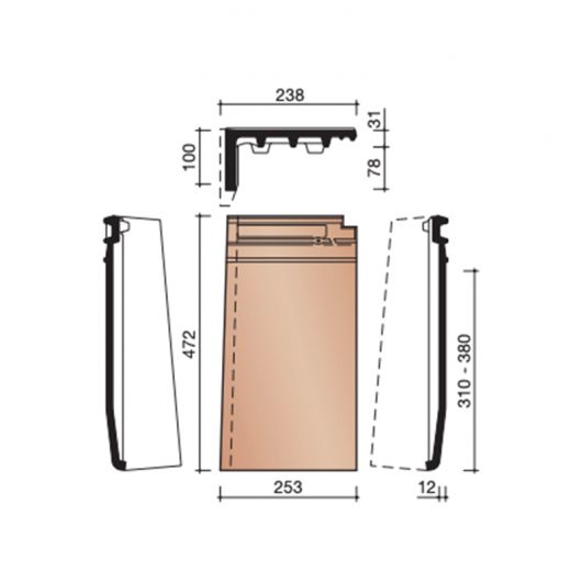 Koramic Actua 10 EB Gevelpan Links (7080)