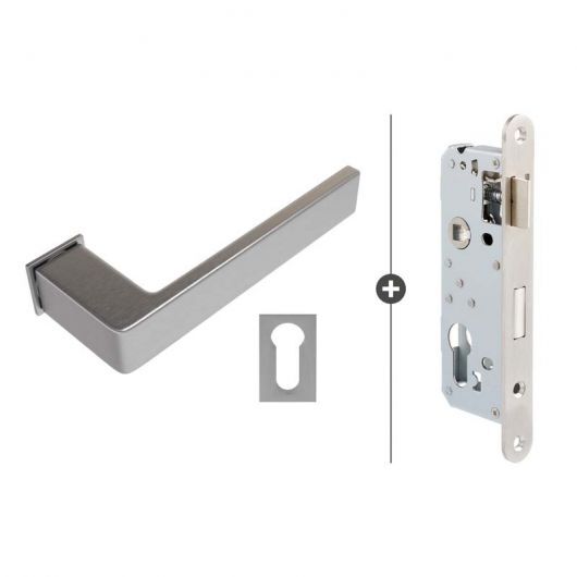 Skantrae Hang- en Sluitwerkpakket Quadrate 28 minimal - Cilinderslot - RVS (837)