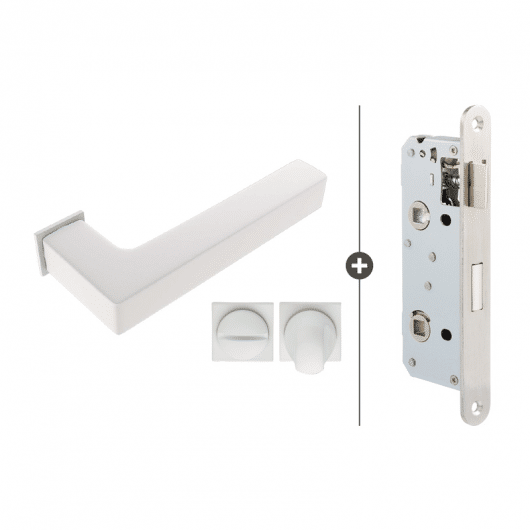 Skantrae Hang- en Sluitwerkpakket Squared 20 Minimal - Vrij- en Bezetslot - Wit (854) 
