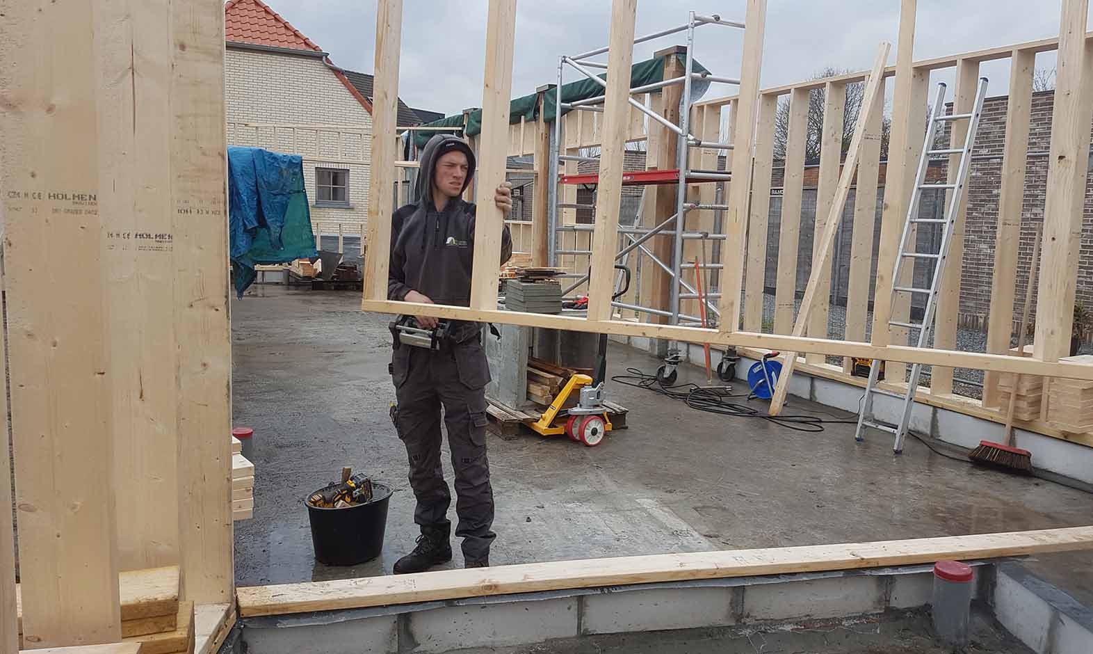 Opbouw houtskeletbouw wand