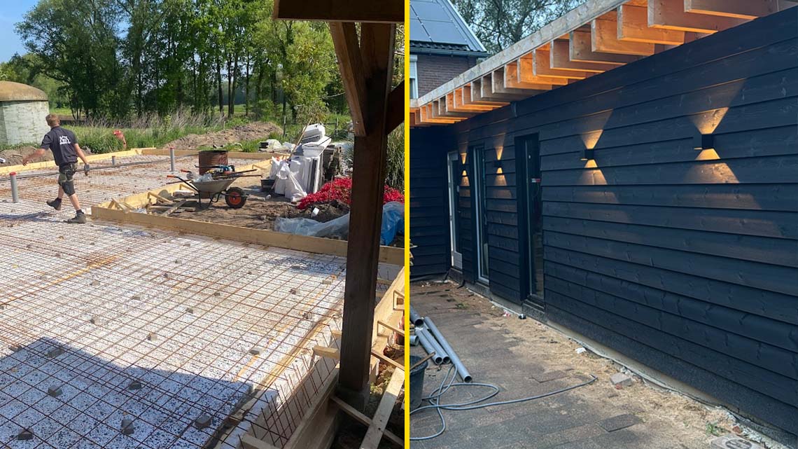 Van fundering tot grote uitbouw in Glane