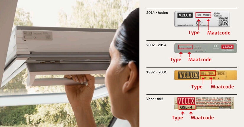 Type en maatcode VELUX dakramen