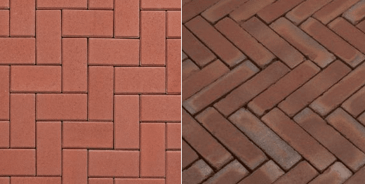 Elleboog- en visgraatverband oprit bestrating