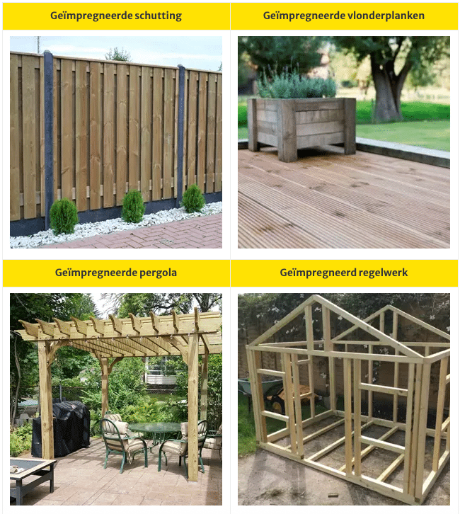 Projectvoorbeelden geïmpregneerd hout