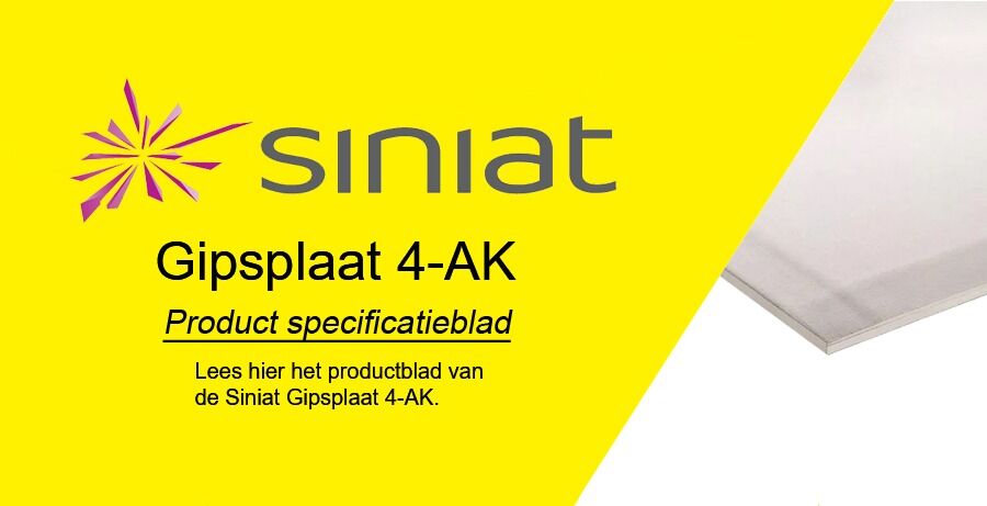 Siniat Gipsplaten 4 AK Palletvoordeel Productblad